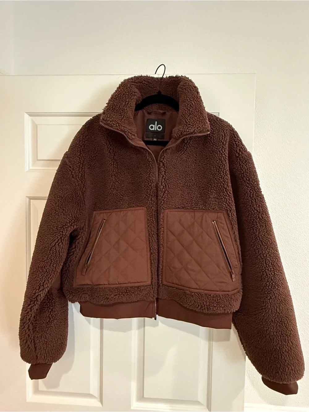 Alo Sherpa Edge Bomber Jacket in Brownstone